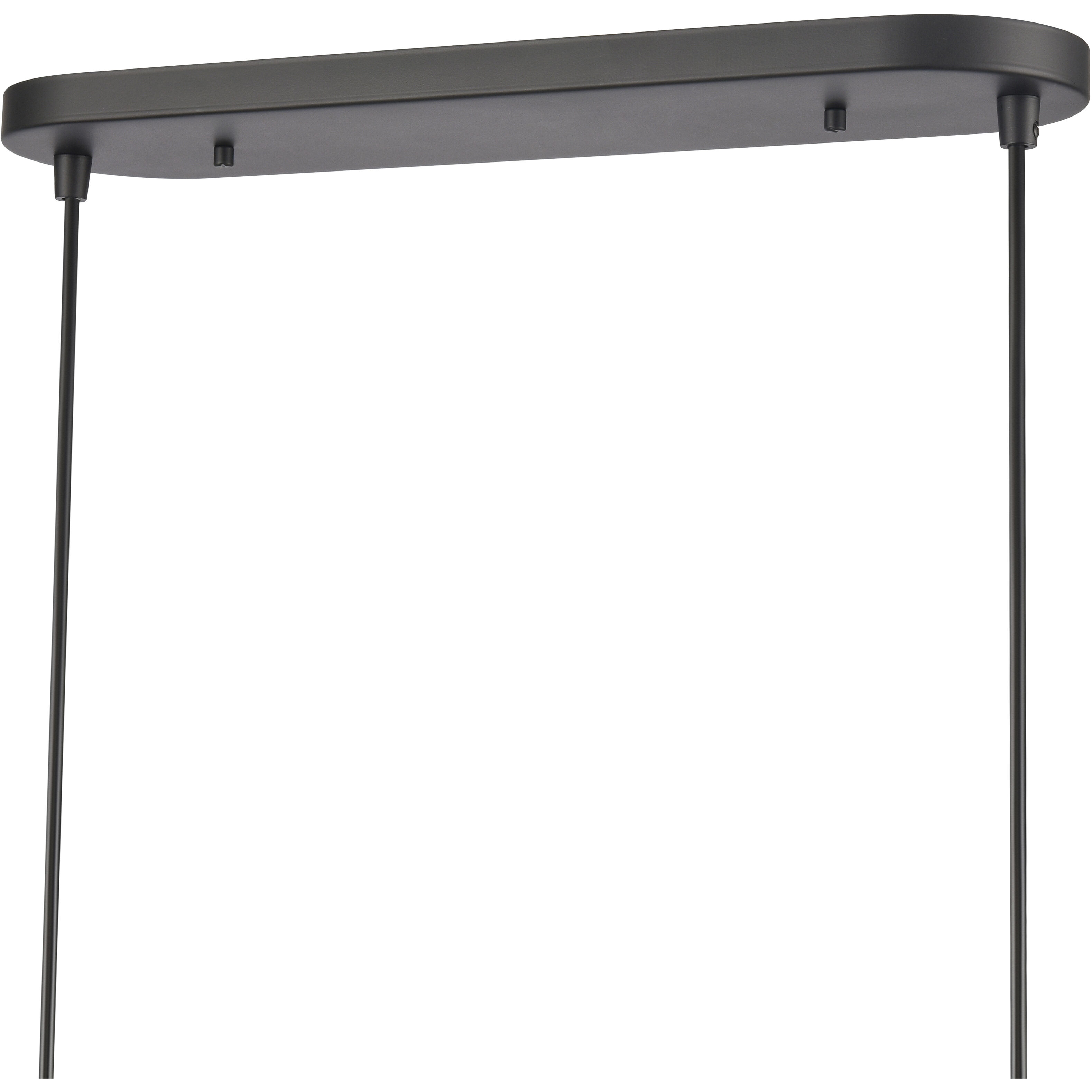 Wyatt LED 40.5 inch Matte Black with Walnut Linear Chandelier Ceiling Light