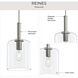 Reines 1 Light 9 inch Brushed Nickel Pendant Ceiling Light