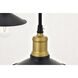 Etude 3 Light 19.3 inch Brass and Black Pendant Ceiling Light