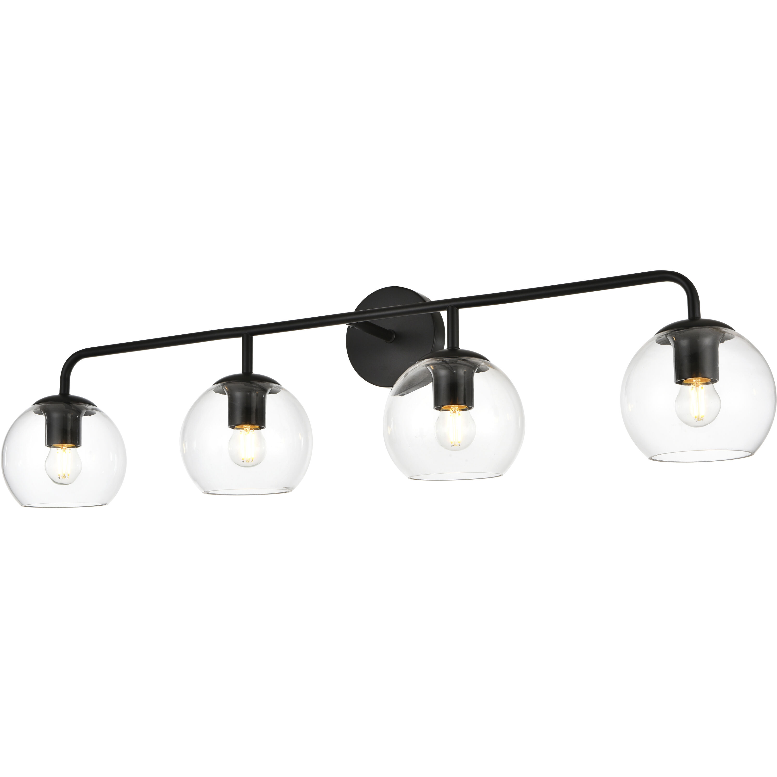 Genesis 4 Light 37 inch Black Bath Sconce Wall Light