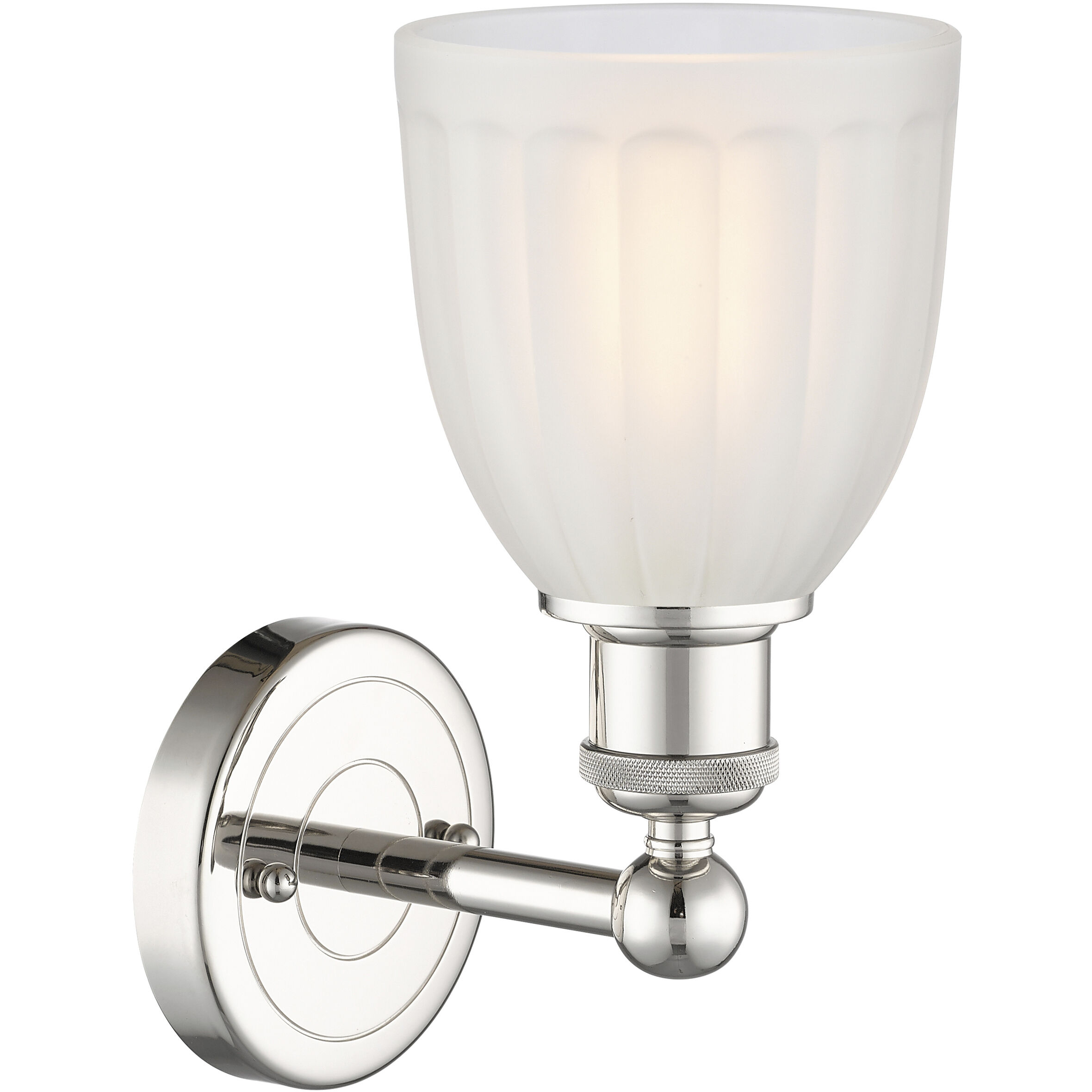 Brookfield Sconce Wall Light in Polished Nickel, White
