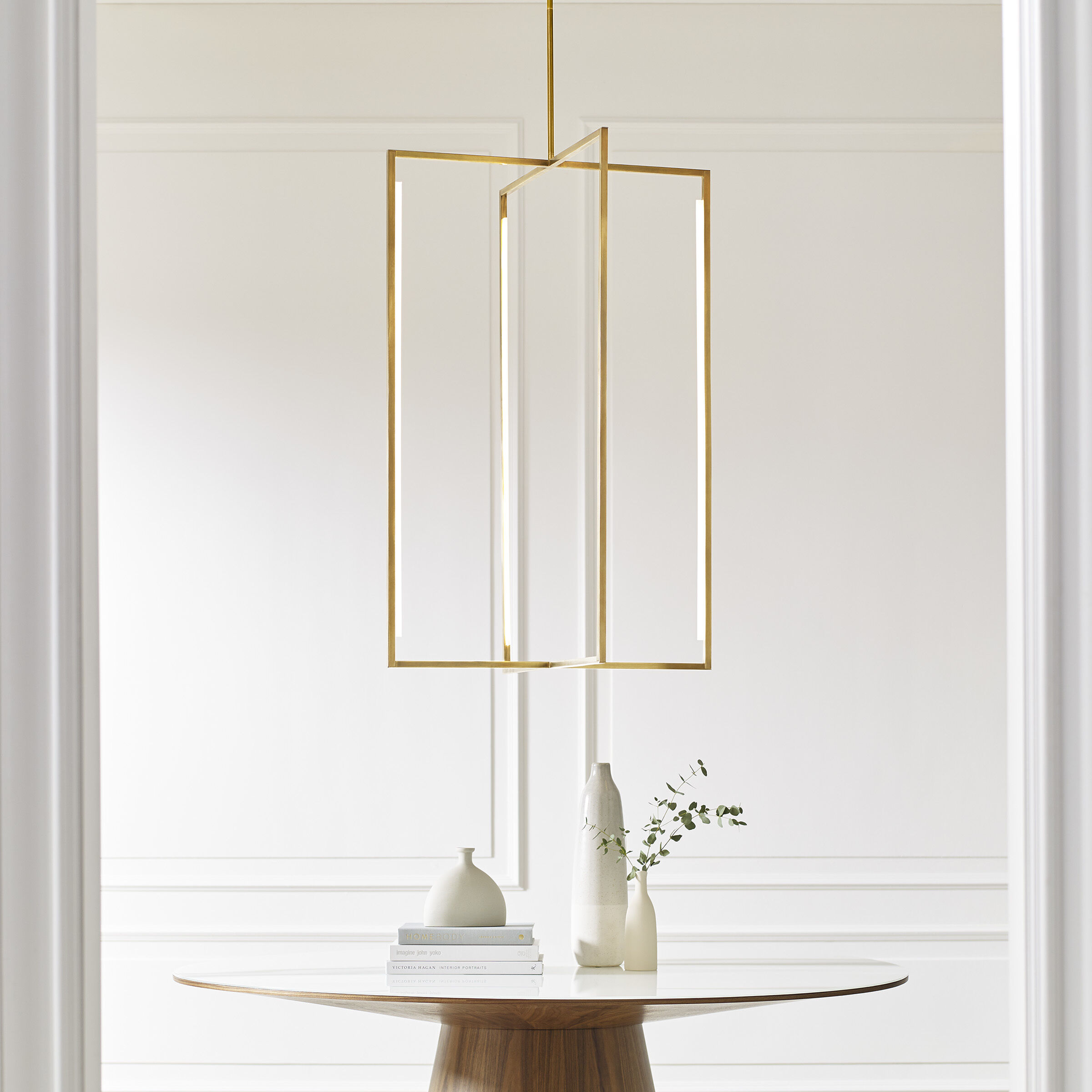 Sean Lavin Kenway LED 28 inch Natural Brass Pendant Ceiling Light, Integrated LED