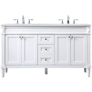Bennett 60 X 21 X 35 inch White Vanity Sink Set