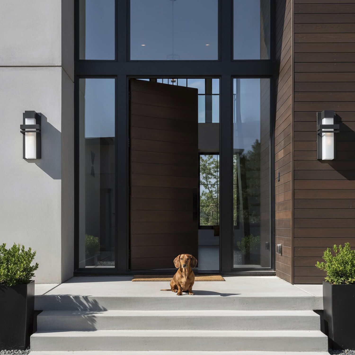 Camden LED 16 inch Black Outdoor Wall Light