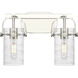 Pilaster II Cylinder 2 Light 14.88 inch Polished Nickel Bath Vanity Light Wall Light in Deco Swirl Glass
