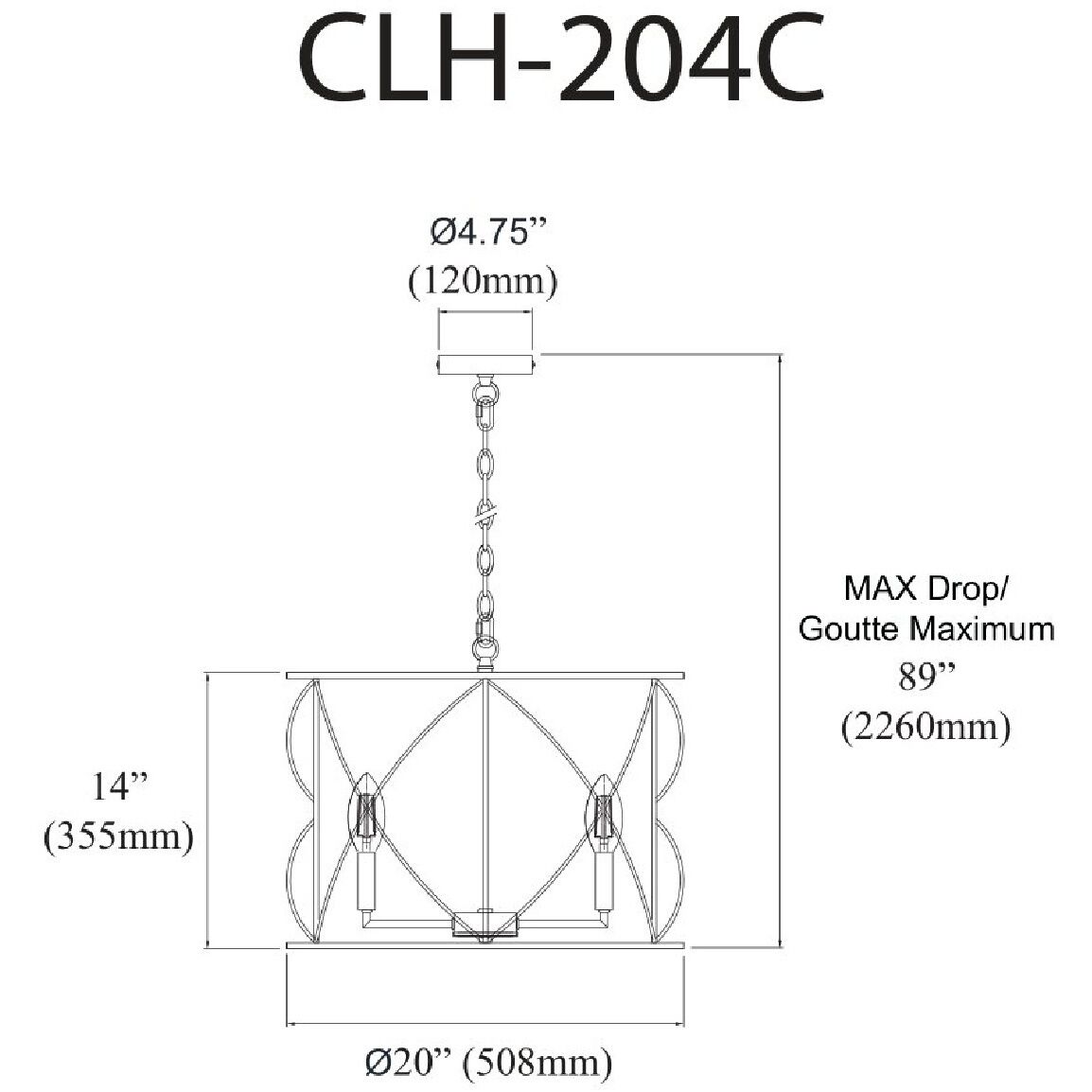 Calah 4 Light 20 inch Matte Black Chandelier Ceiling Light