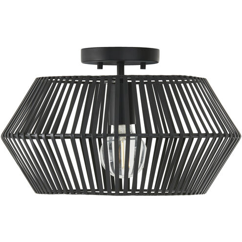 Kaiya 1 Light 15.5 inch Matte Black Semi-Flush Ceiling Light