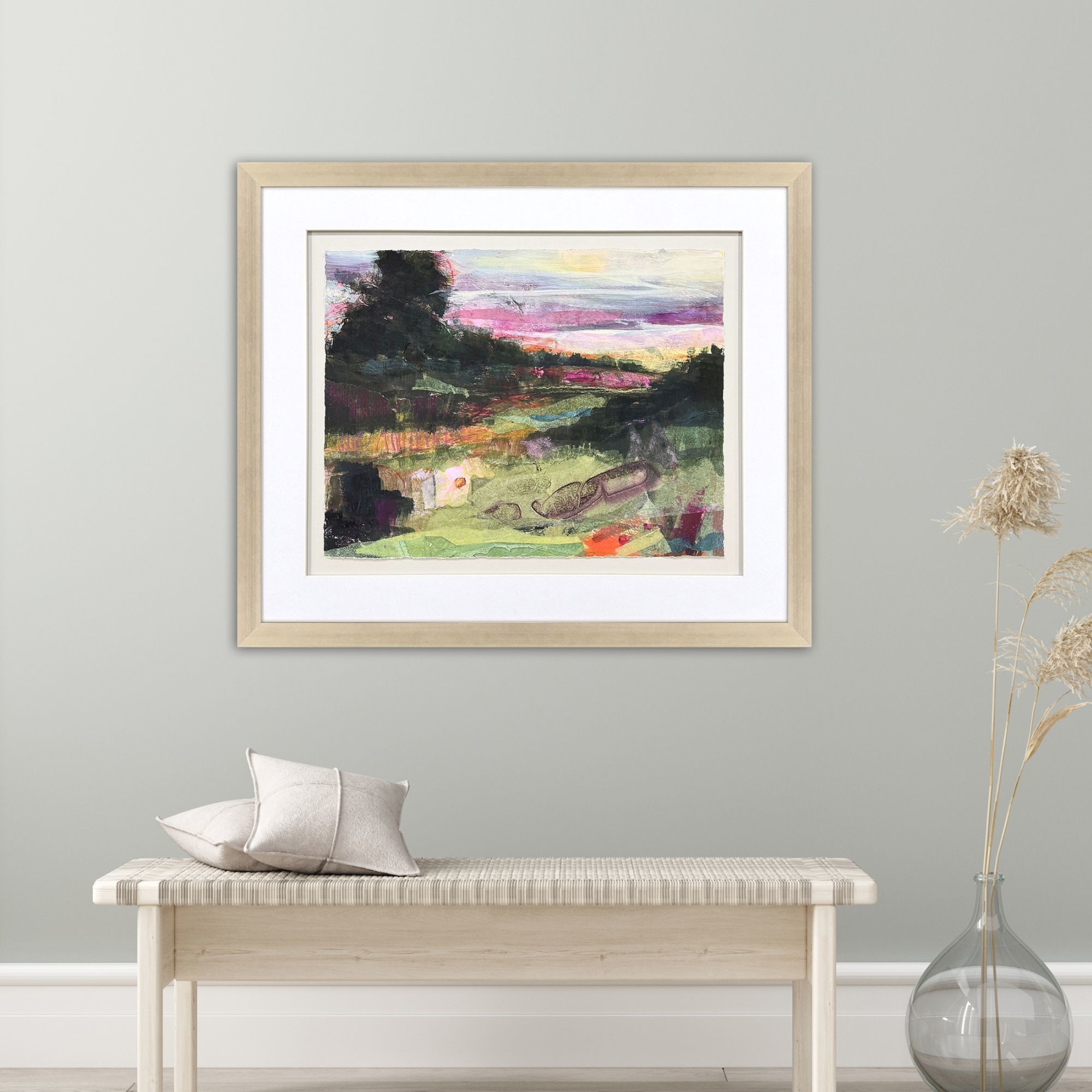 Wilderness Green and Purple and Pink and Multi Framed Art