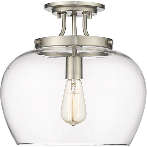 Joliet 1 Light 13 inch Brushed Nickel Semi Flush Mount Ceiling Light