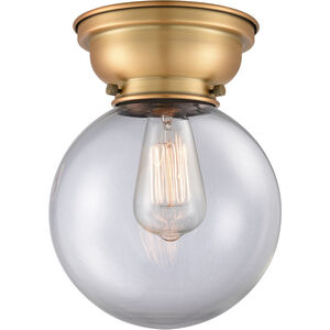 Aditi Large Beacon LED 8 inch Brushed Brass Flush Mount Ceiling Light in Clear Glass, Aditi