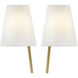 Aston 2 Light 13.5 inch Heritage Brass with Black Indoor Wall Sconce Wall Light