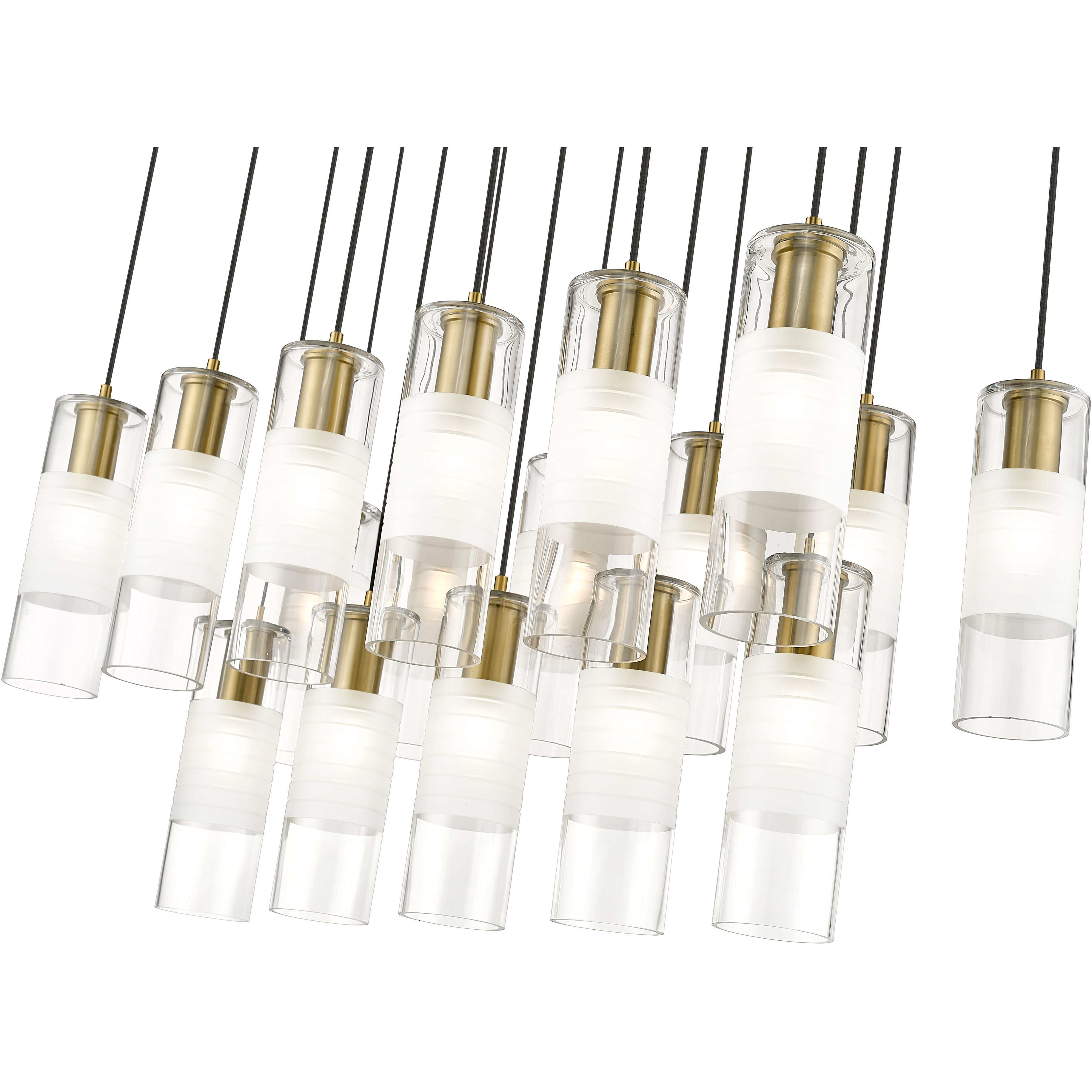 Alton 17 Light 42 inch Modern Gold Linear Chandelier Ceiling Light