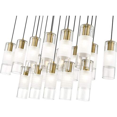 Alton 17 Light 42 inch Modern Gold Linear Chandelier Ceiling Light