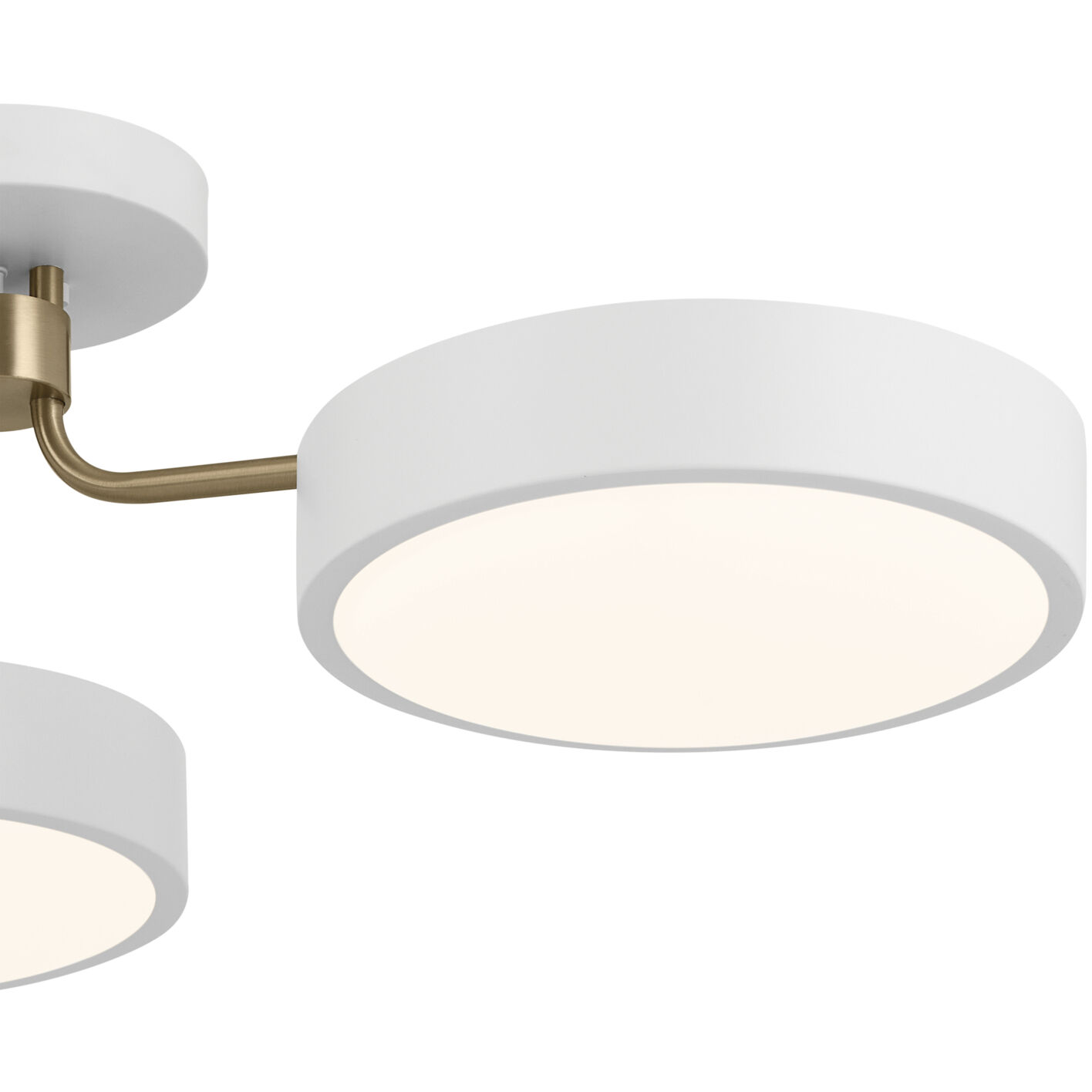 Sago LED 40 inch White and Champagne Bronze Semi Flush Mount Ceiling Light
