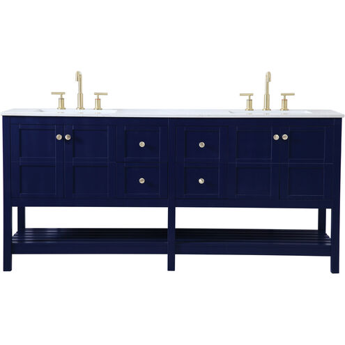Theo 72 X 22 X 34 inch Blue Vanity Sink Set
