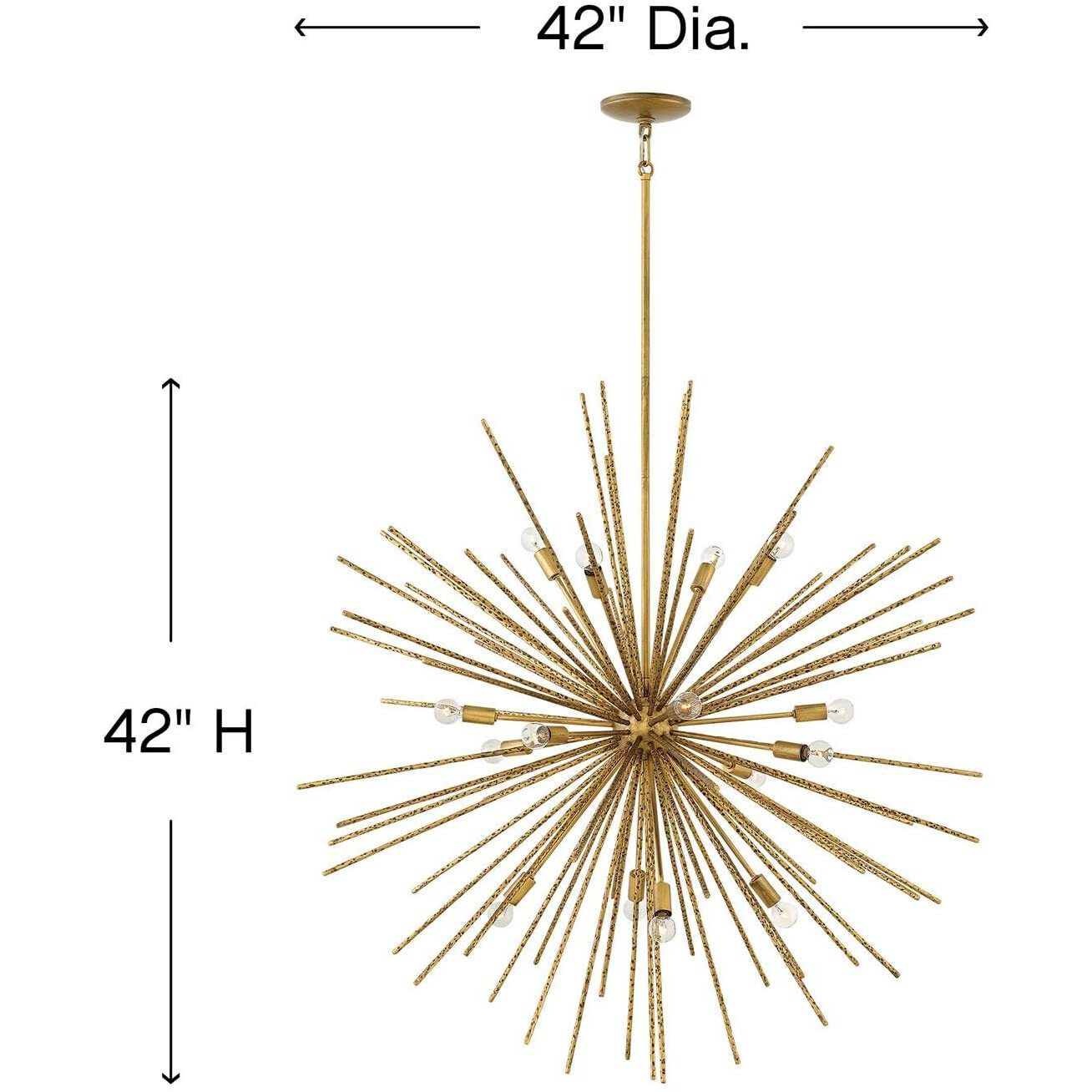 Tryst LED 42 inch Burnished Gold Chandelier Ceiling Light, Orb