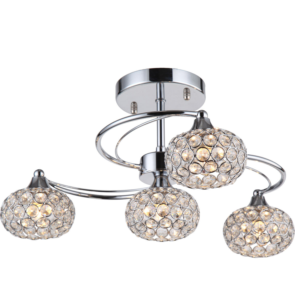 Kent 4 Light 19 inch Chrome Semi Flush Ceiling Light