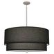 Decker 3 Light 30 inch Polished Nickel Pendant Ceiling Light in Raven Black
