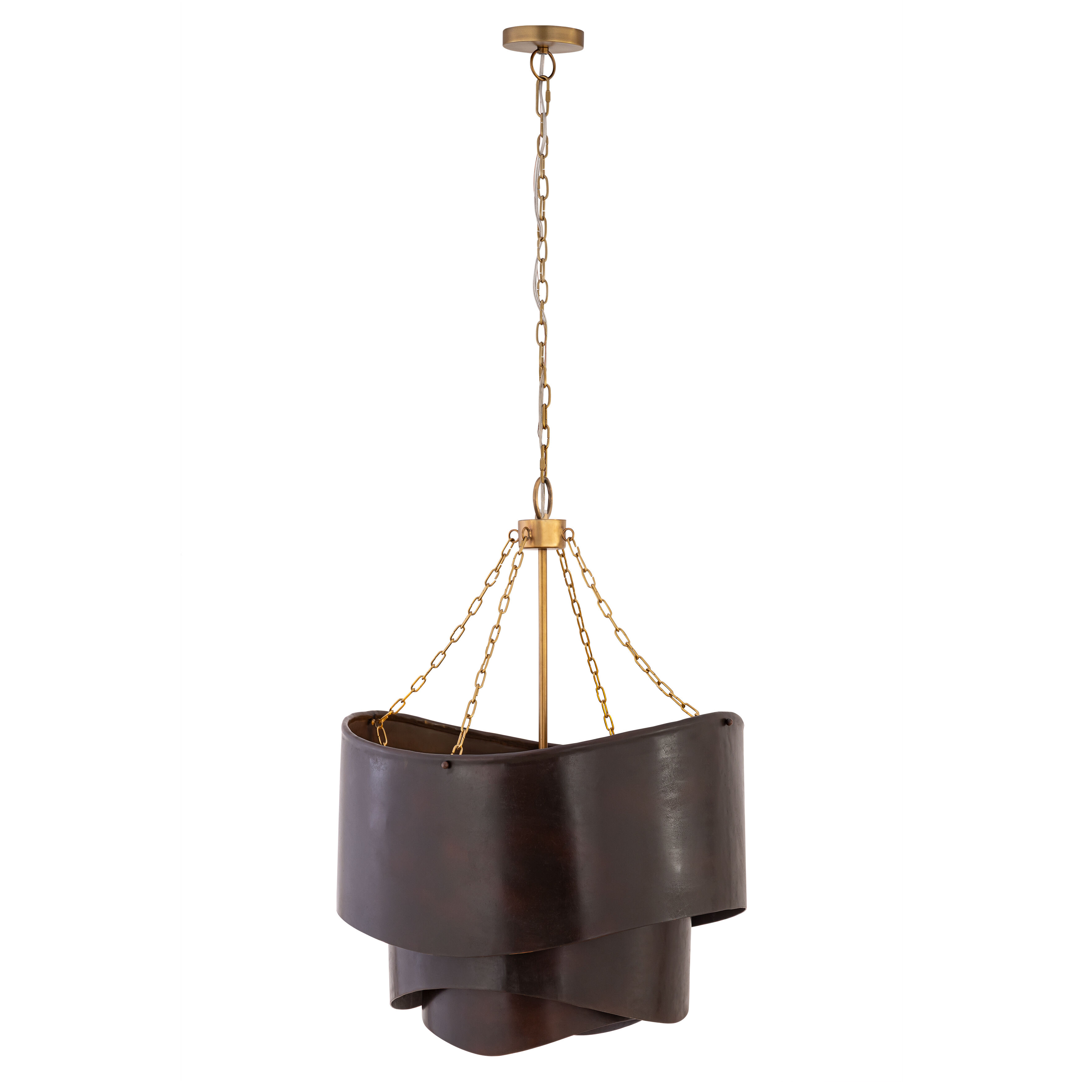 Zyra 3 Light 19 inch Legacy Brass and Dark Bronze Pendant Ceiling Light