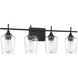 Octave 4 Light 28.75 inch Black Bathroom Vanity Light Wall Light, Essentials