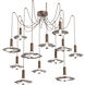Cumulus LED 72 inch Burnished Bronze with White Metal Swag Multi-Pendant Chandelier Ceiling Light in 3000K LED