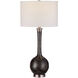 Cosmos 46 inch 150.00 watt Ebony and Charcoal Bubble Glass and Brushed Nickel Buffet Lamp Portable Light