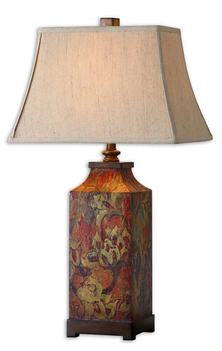 Colorful Flowers 32 inch 150 watt Colorful Flower Print Table Lamp Portable Light