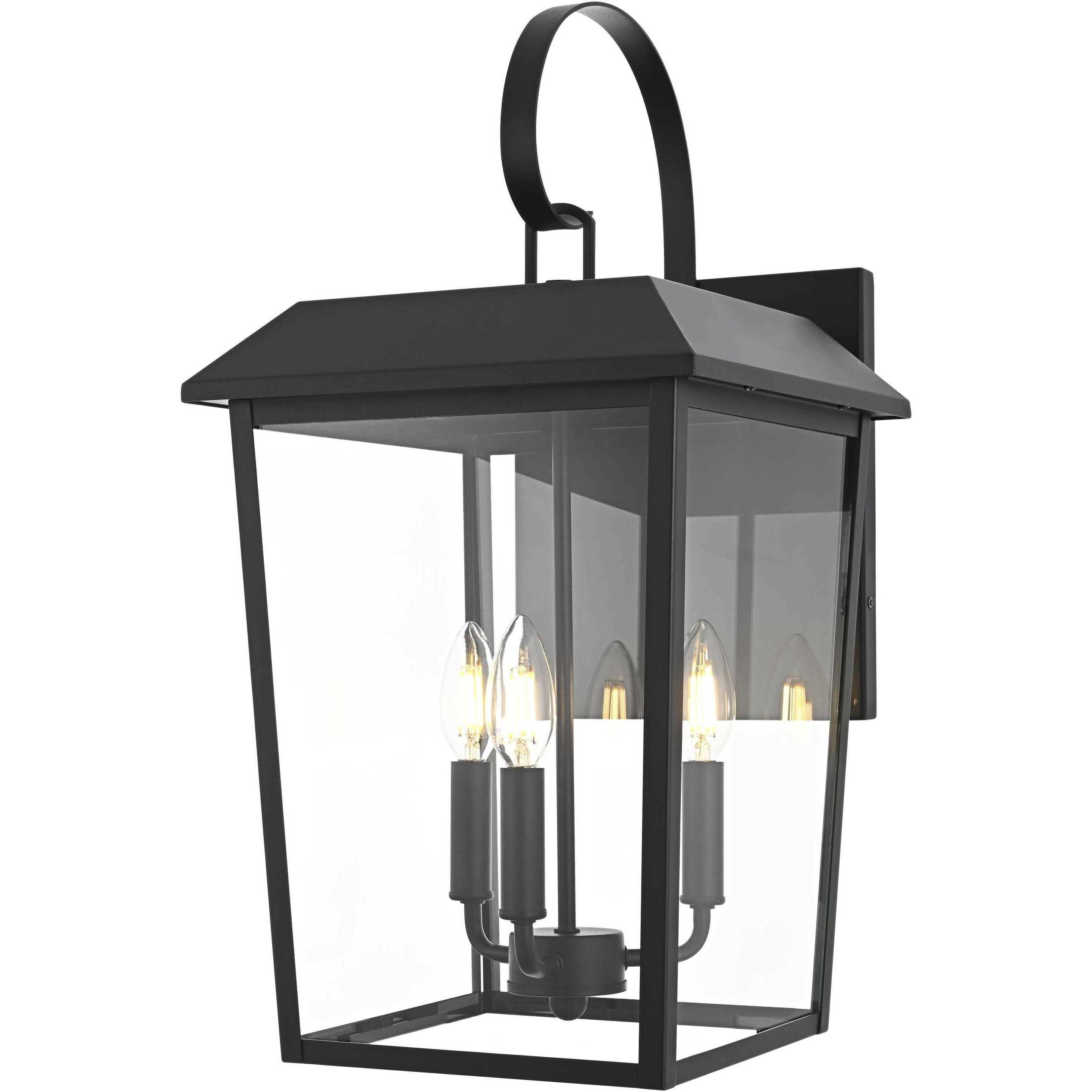 Riggs 3 Light 21.5 inch Black Outdoor Wall Sconce