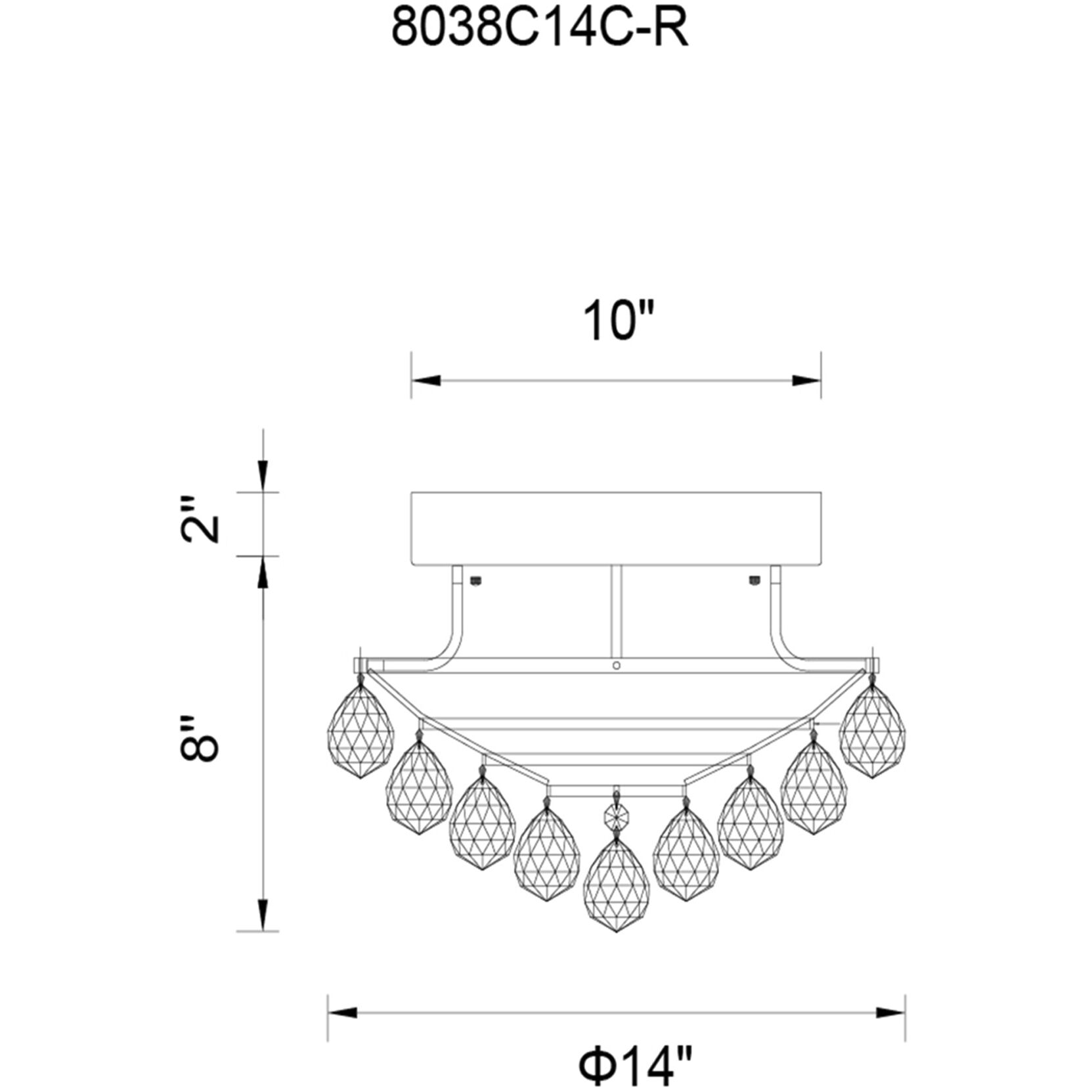 Queen 4 Light 14 inch Chrome Flush Mount Ceiling Light