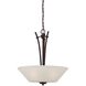 Pittman 3 Light 18 inch Sienna Bronze with White Pendant Ceiling Light
