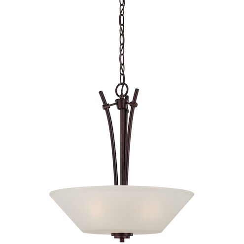 Pittman 3 Light 18 inch Sienna Bronze with White Pendant Ceiling Light