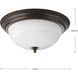 Dome Glass CTC 3 Light 15.25 inch Antique Bronze Flush Mount Ceiling Light in Alabaster Glass