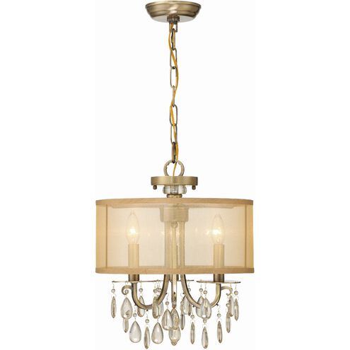 Hampton 3 Light 14 inch Antique Brass Mini Chandelier Ceiling Light