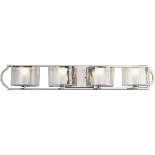 Caress 4 Light 34 inch Polished Nickel Bath Vanity Wall Light