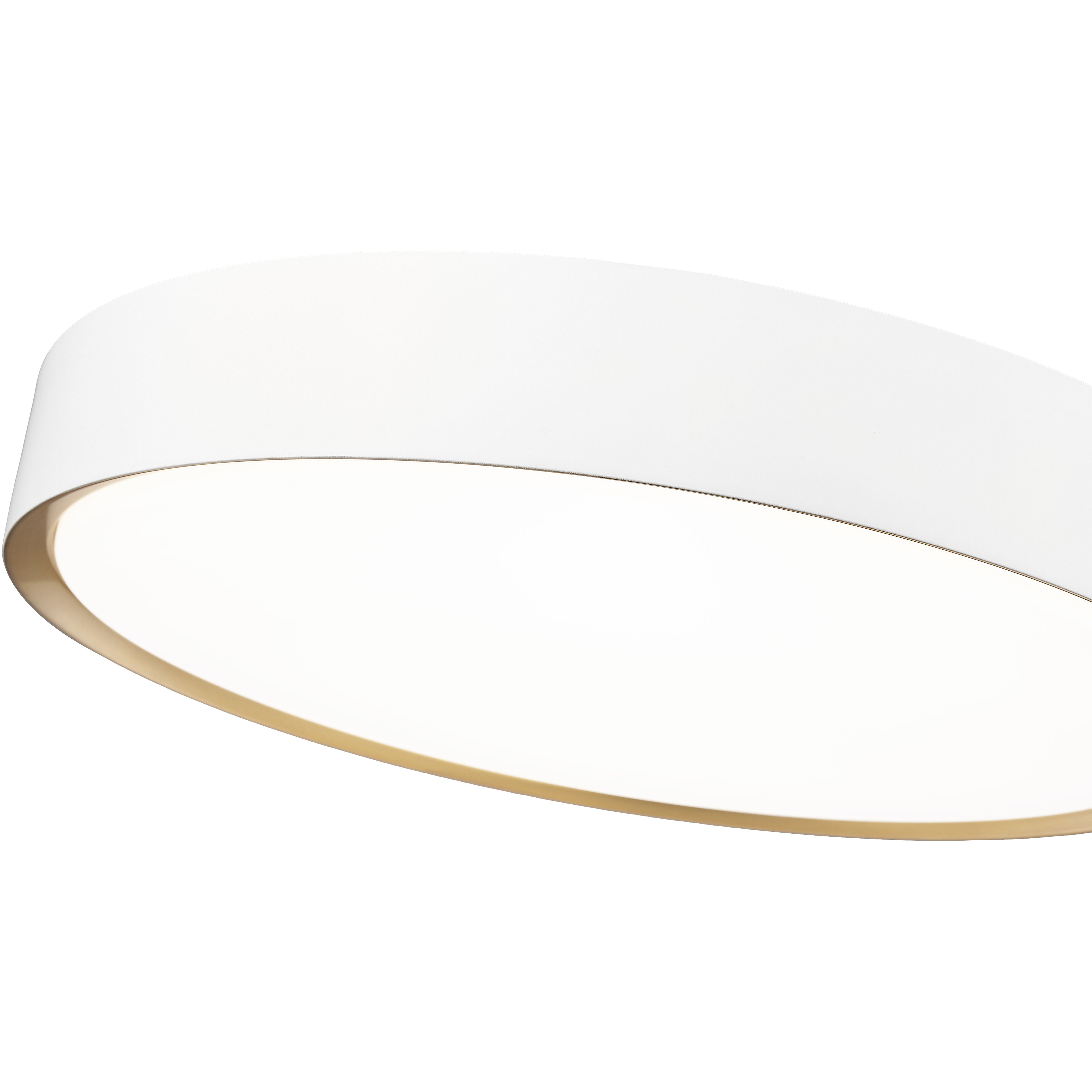 Kawan LED 20 inch Matte White and Modern Gold Flush Mount Ceiling Light