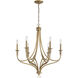 Covent Park 6 Light 28 inch Brushed Honey Gold Chandelier Ceiling Light