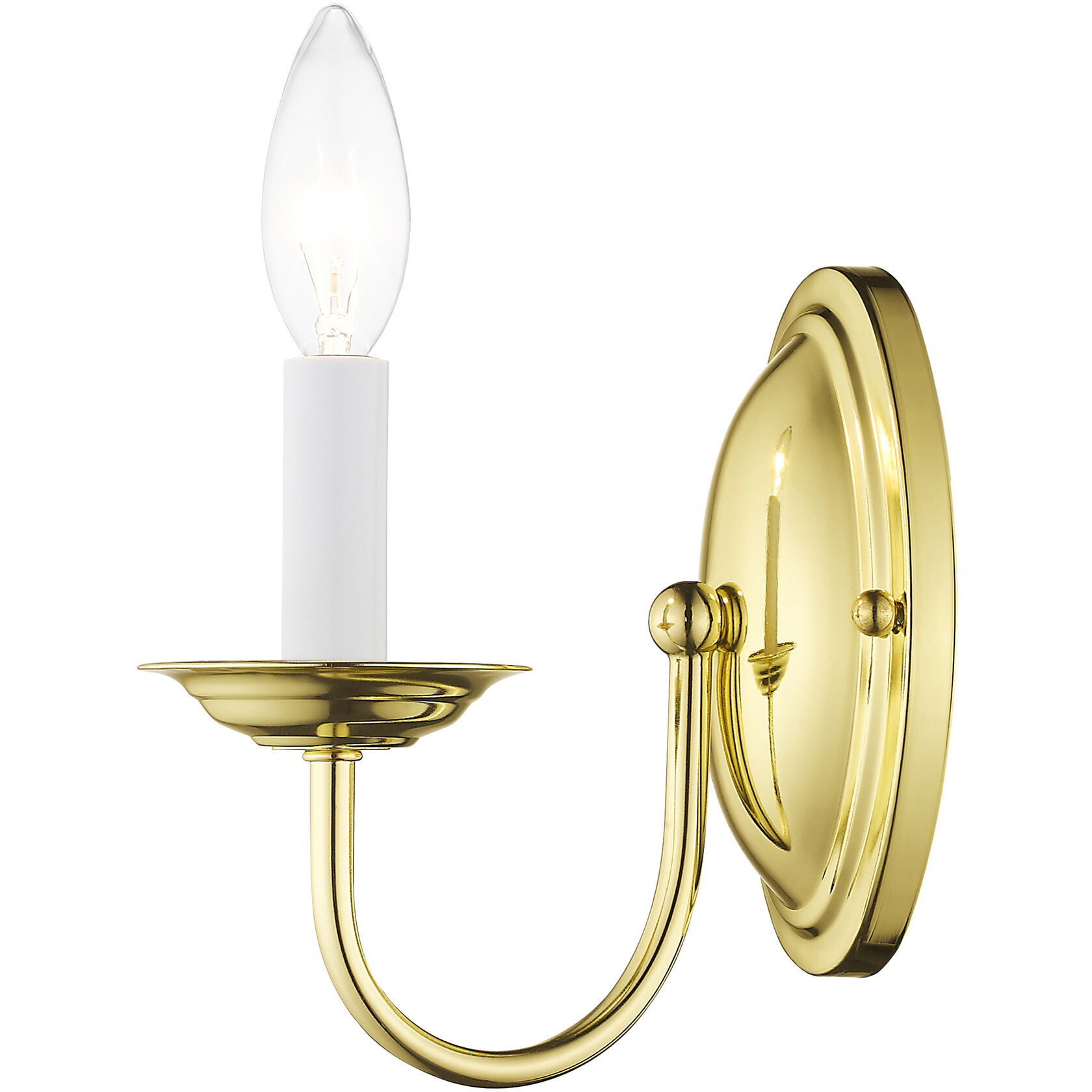 Home Basics 1 Light 4 inch Polished Brass Wall Sconce Wall Light