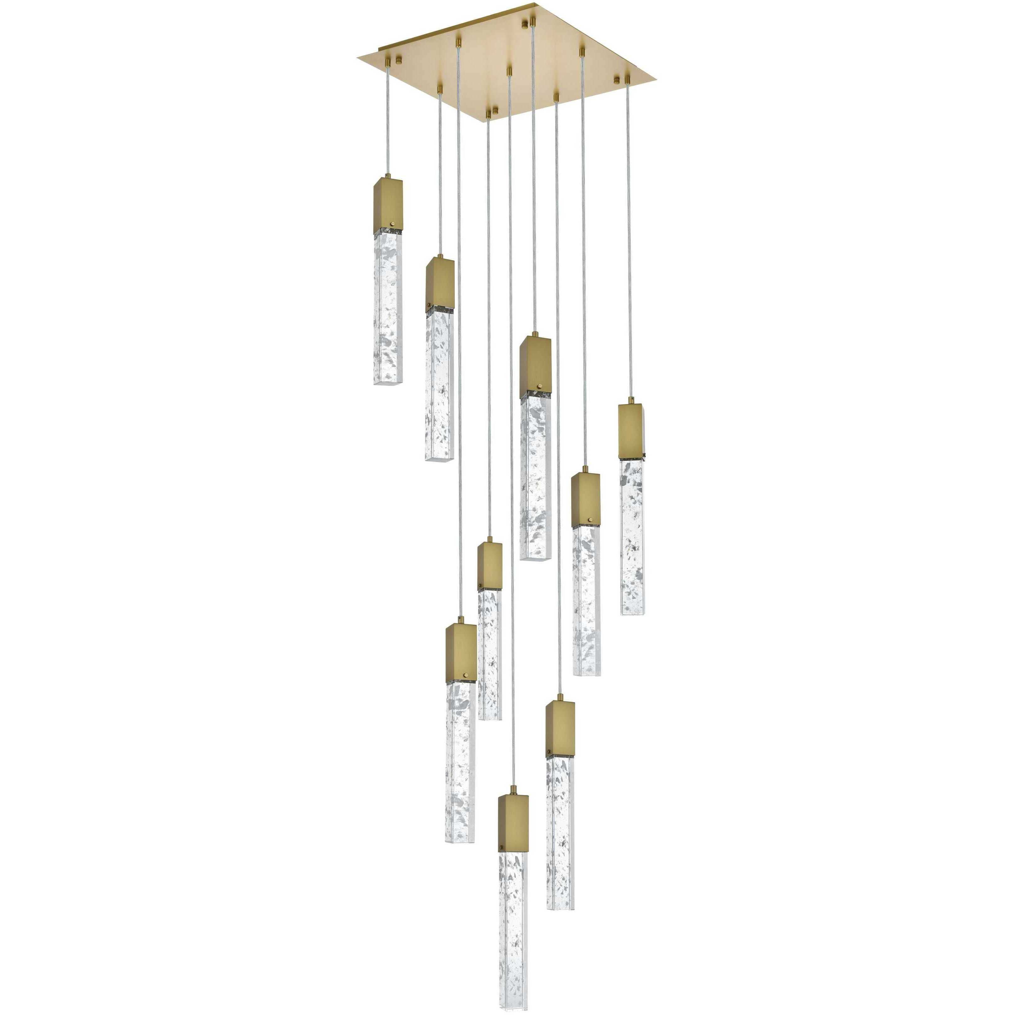 Aurora 9 Light 20 inch Satin Gold Pendant Ceiling Light