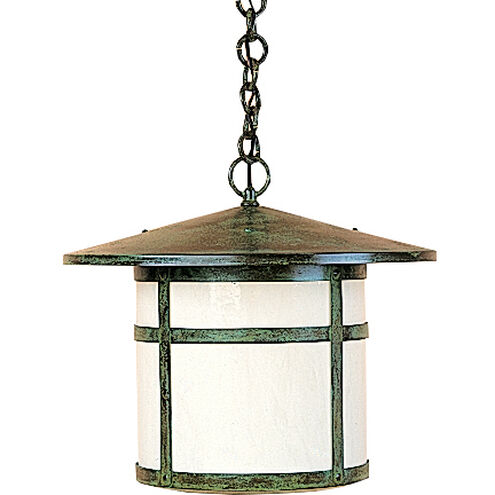 Berkeley 1 Light 11 inch Verdigris Patina Pendant Ceiling Light in White Opalescent