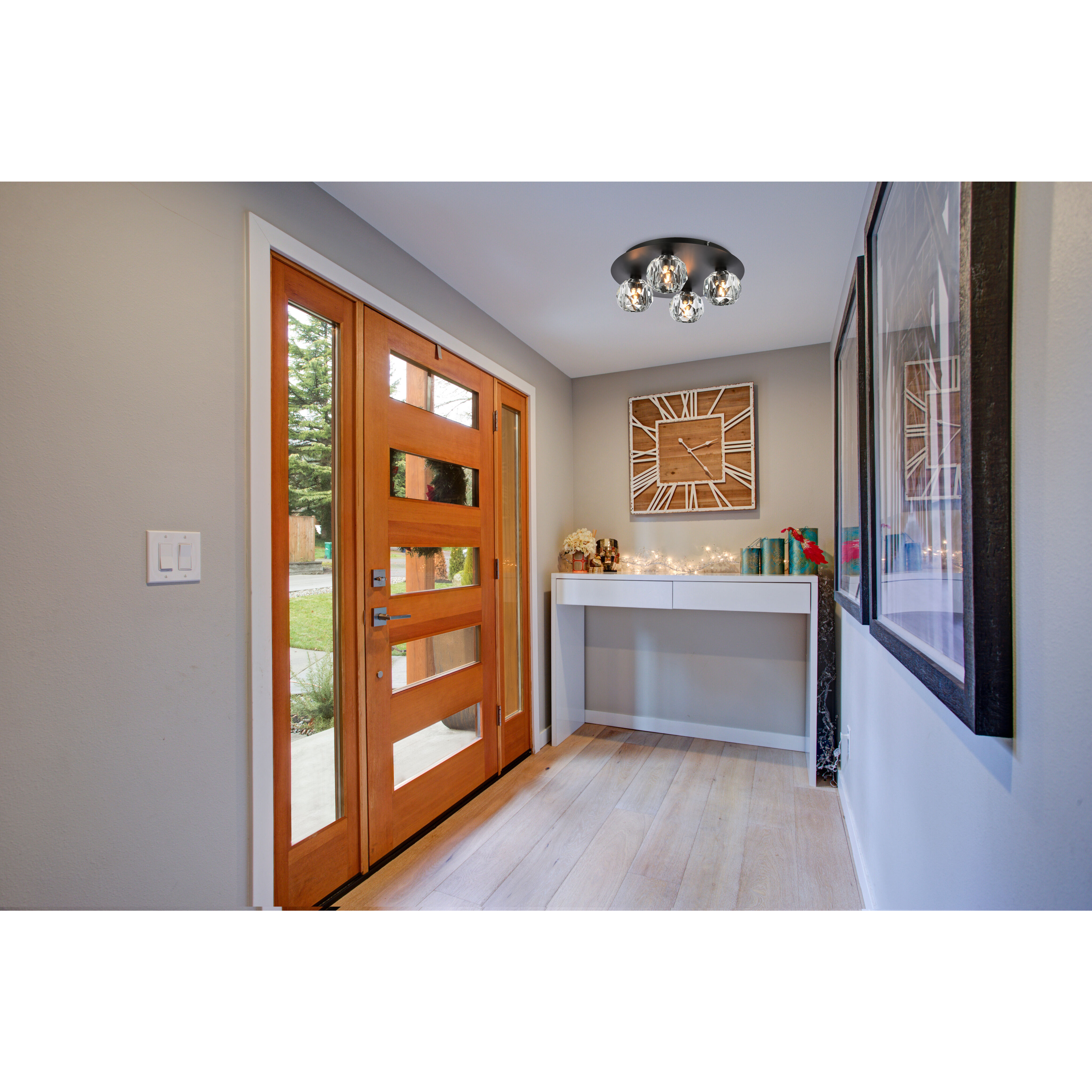 Graham 4 Light 14 inch Black Flush Mount Ceiling Light