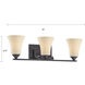 Treme 3 Light 23 inch Espresso Vanity Light Wall Light
