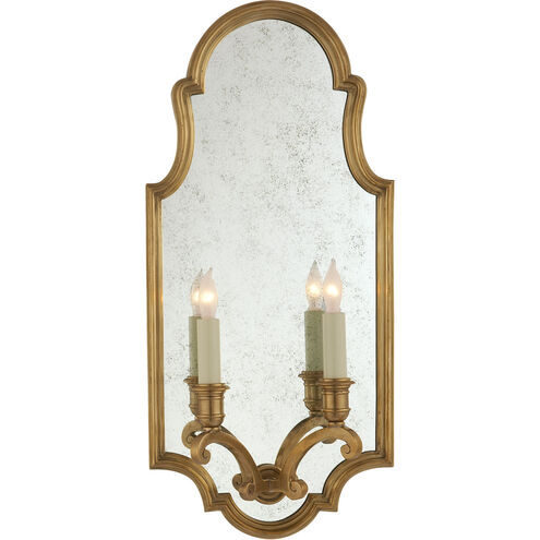 Chapman & Myers Sussex5 2 Light 9.5 inch Antique-Burnished Brass Framed Double Sconce Wall Light, Medium