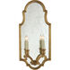 Chapman & Myers Sussex5 2 Light 9.5 inch Antique-Burnished Brass Framed Double Sconce Wall Light, Medium