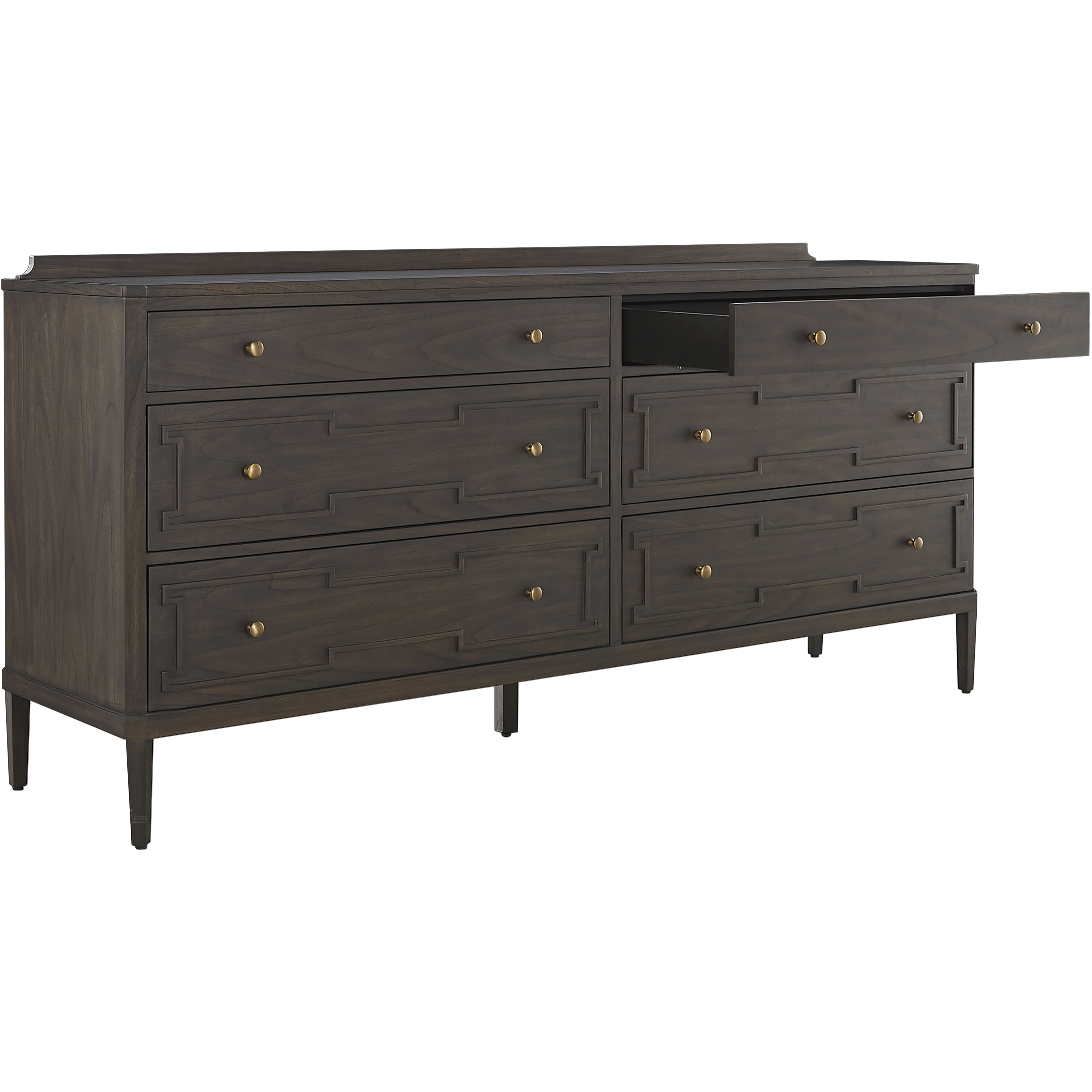 Glenwood Cerused Brown and Brushed Antique Brass Dresser