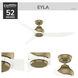 Eyla 52 inch Luxe Gold with Matte White Blades Outdoor Ceiling Fan