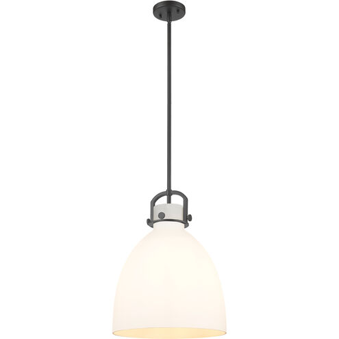 Downtown Urban Newton Bell 1 Light 14 inch Matte Black Pendant Ceiling Light in Matte White