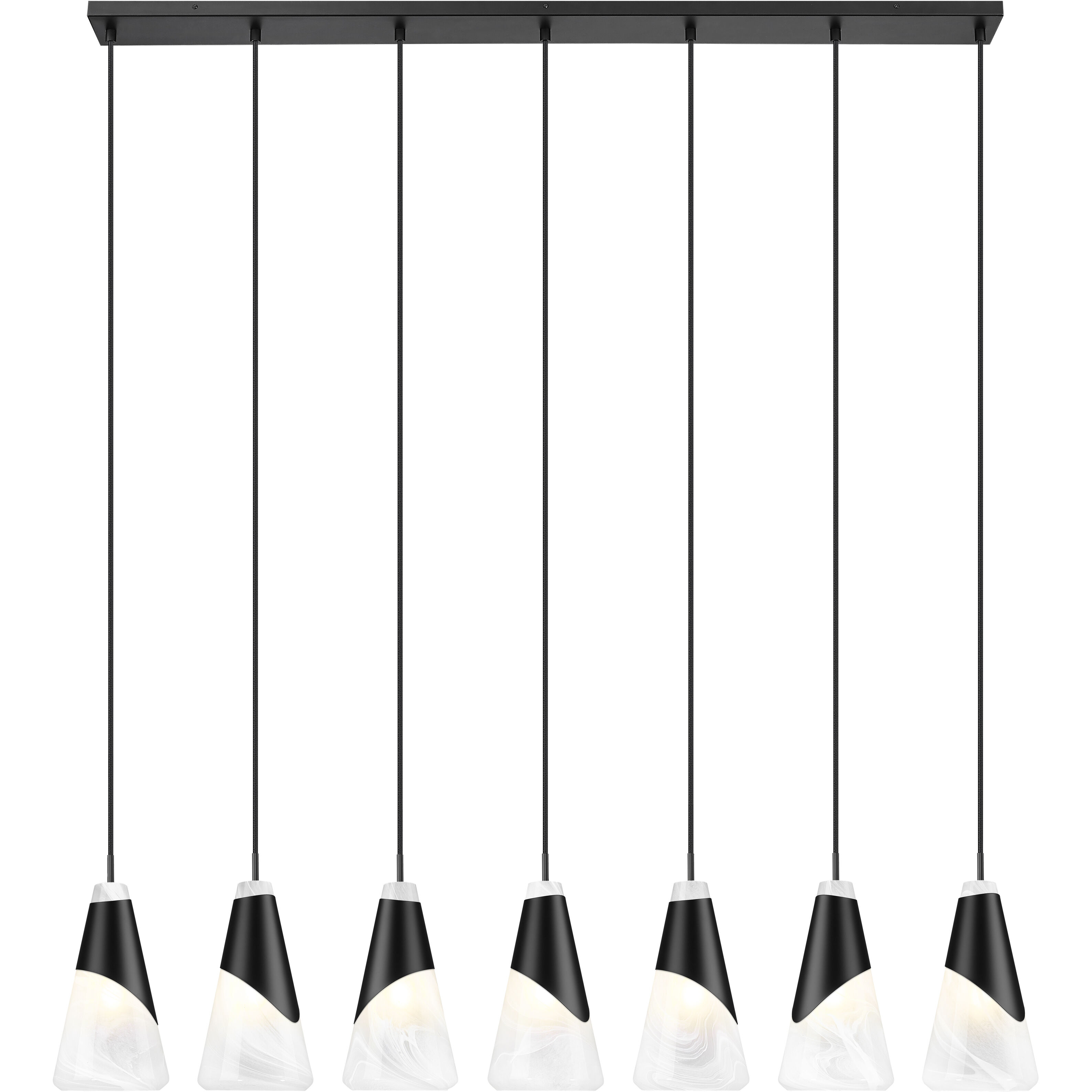 Aimie Linear Chandelier Ceiling Light in Matte Black