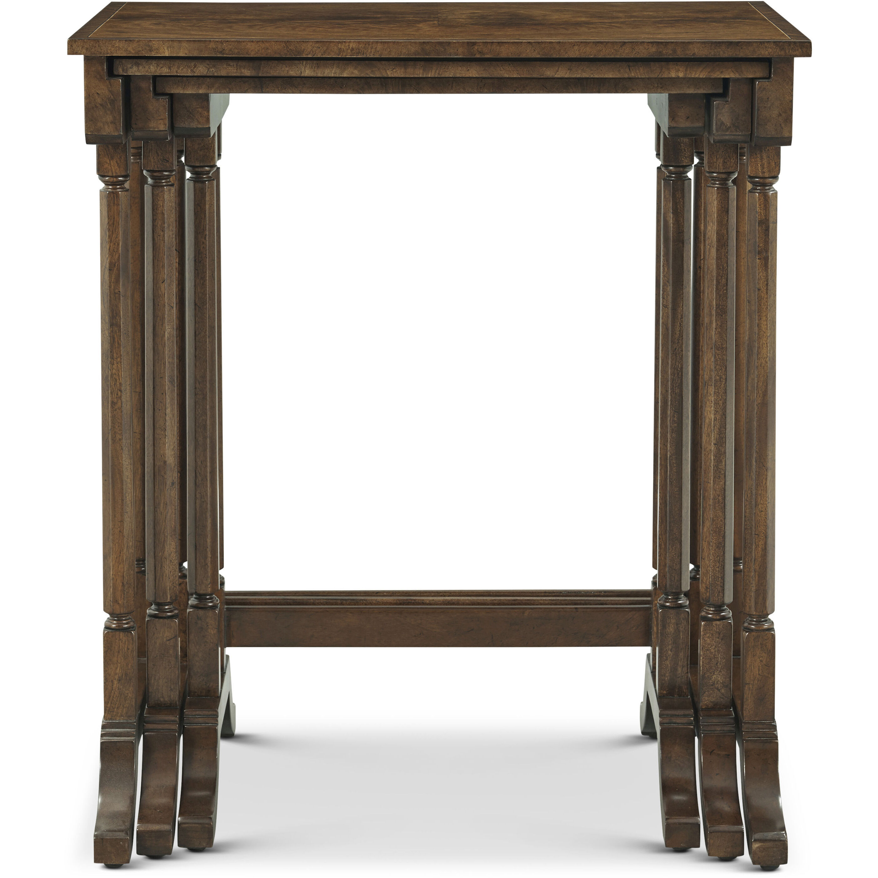Sloane 27.5 X 24 inch Edwardian Brown Nesting Table, Wooden