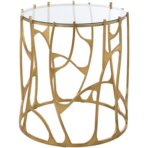 Ritual 25 X 22.05 inch Aged Gold Leaf and Clear Glass Side Table
