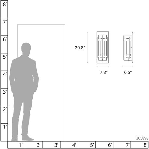 Torch 1 Light 20.8 inch Coastal Oil Rubbed Bronze Outdoor Sconce, Large